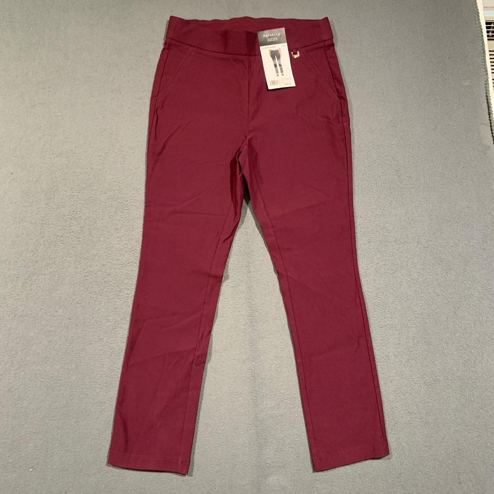 Rafaella Slim Ankle Pants Womens 6 Winetasting Burgundy Comfort Waist RSBFC059